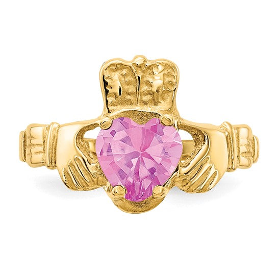 Pink Tourmaline Claddagh Ring - October - Hannoush Jewelers | Silva Family Franchises