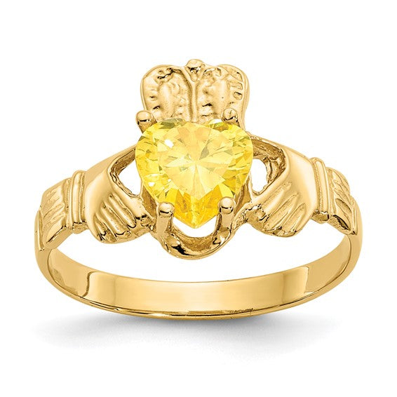 Citrine Claddagh Ring - November - Hannoush Jewelers | Silva Family Franchises