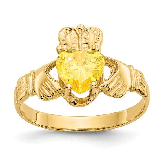 Citrine Claddagh Ring - November