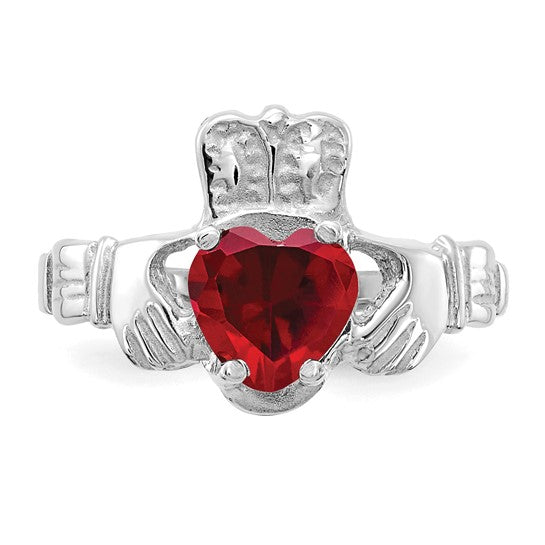 Garnet Claddagh Ring - January