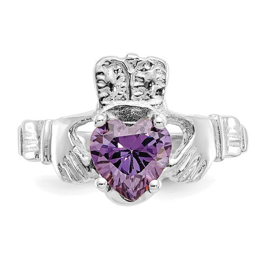 Amethyst Claddagh Ring - February - Hannoush Jewelers | Silva Family Franchises