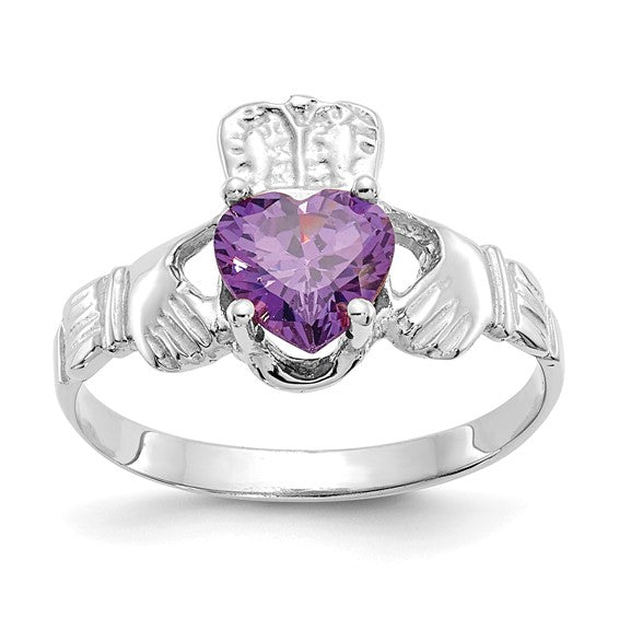 Amethyst Claddagh Ring - February