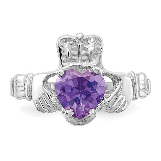 Alexandrite (Synthetic) Claddagh Ring - June