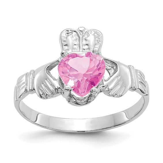 Pink Tourmaline Claddagh Ring - October - Hannoush Jewelers | Silva Family Franchises