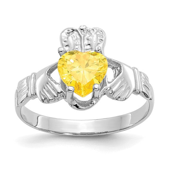 Citrine Claddagh Ring - November