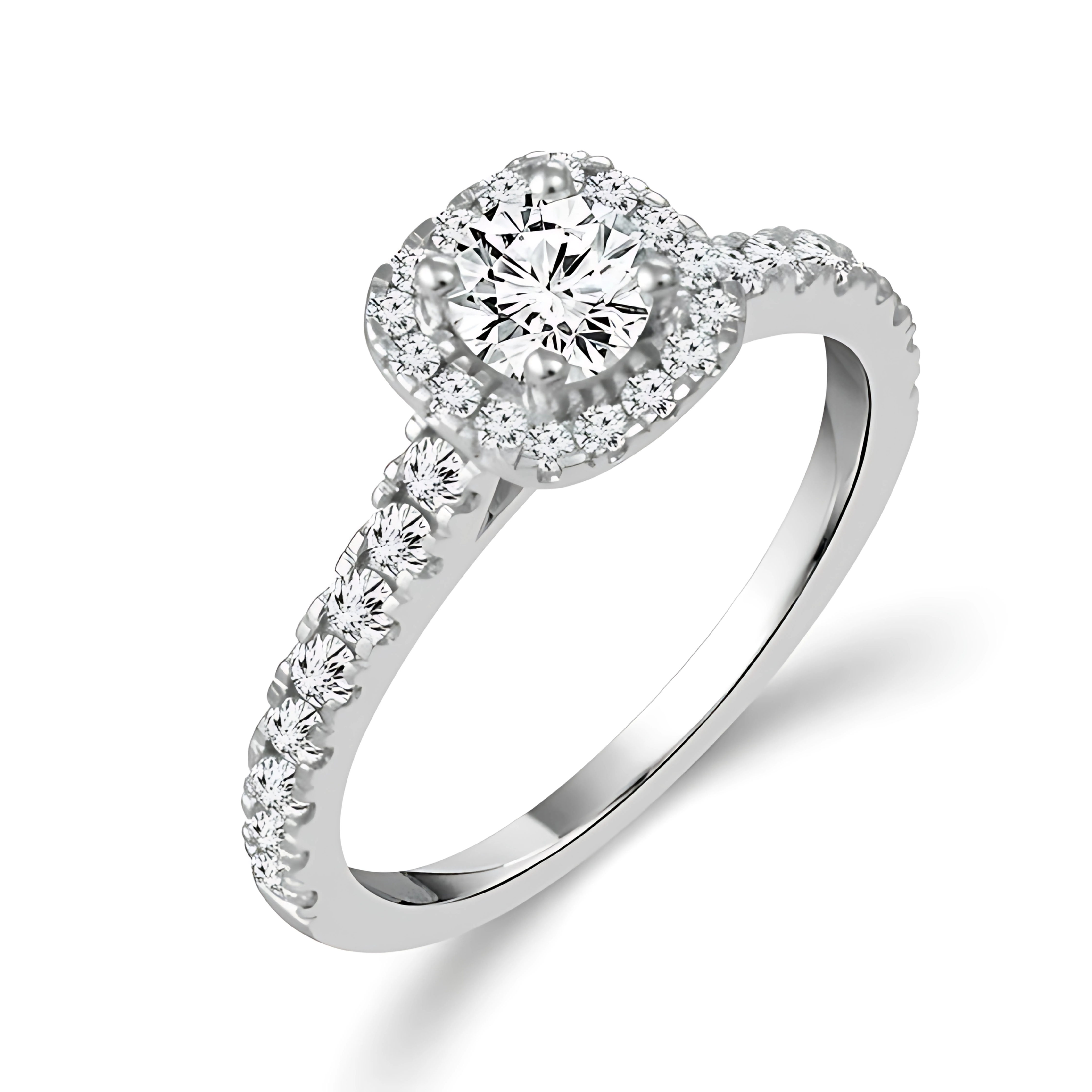 Cushion Shaped Halo Engagement Ring