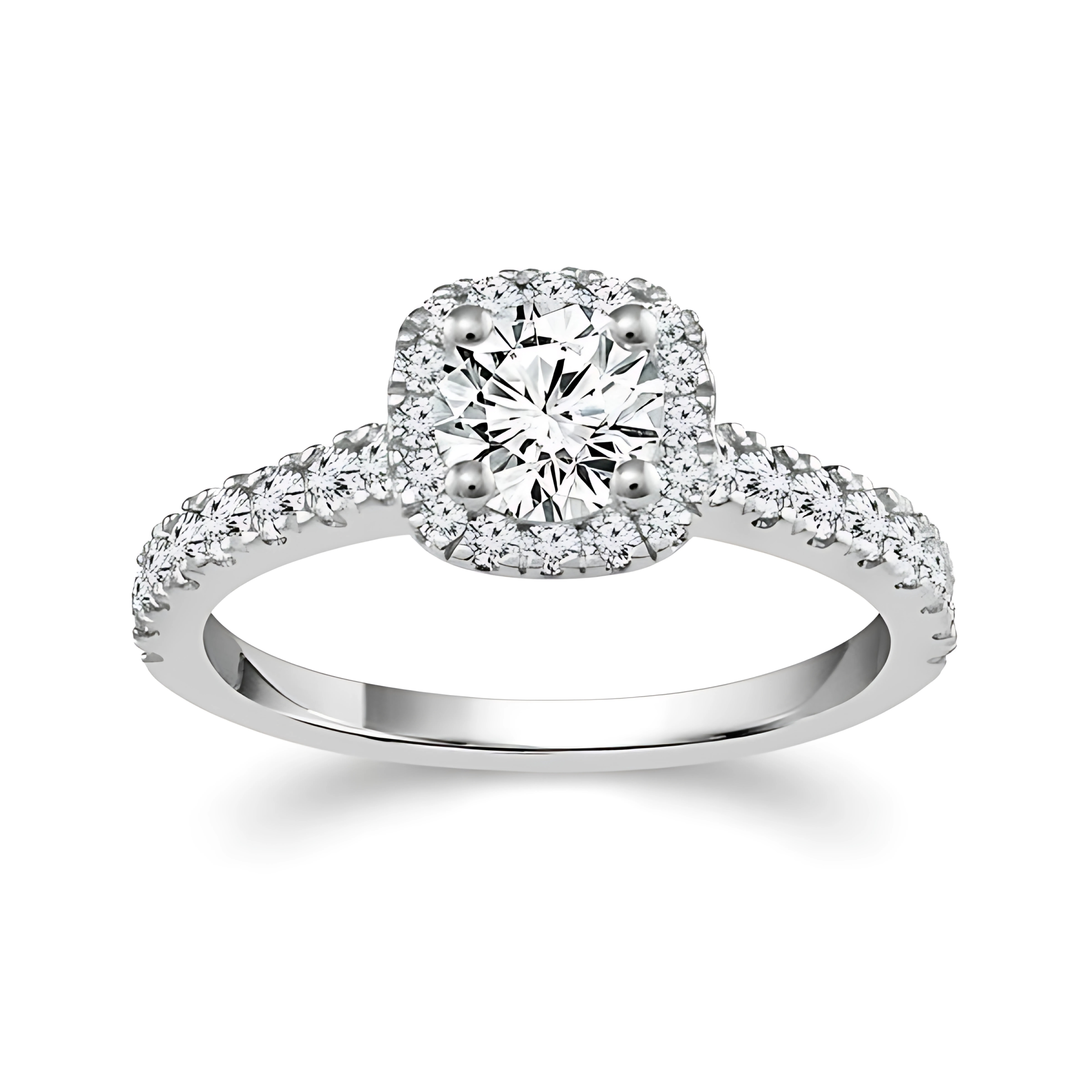 Cushion Shaped Halo Engagement Ring