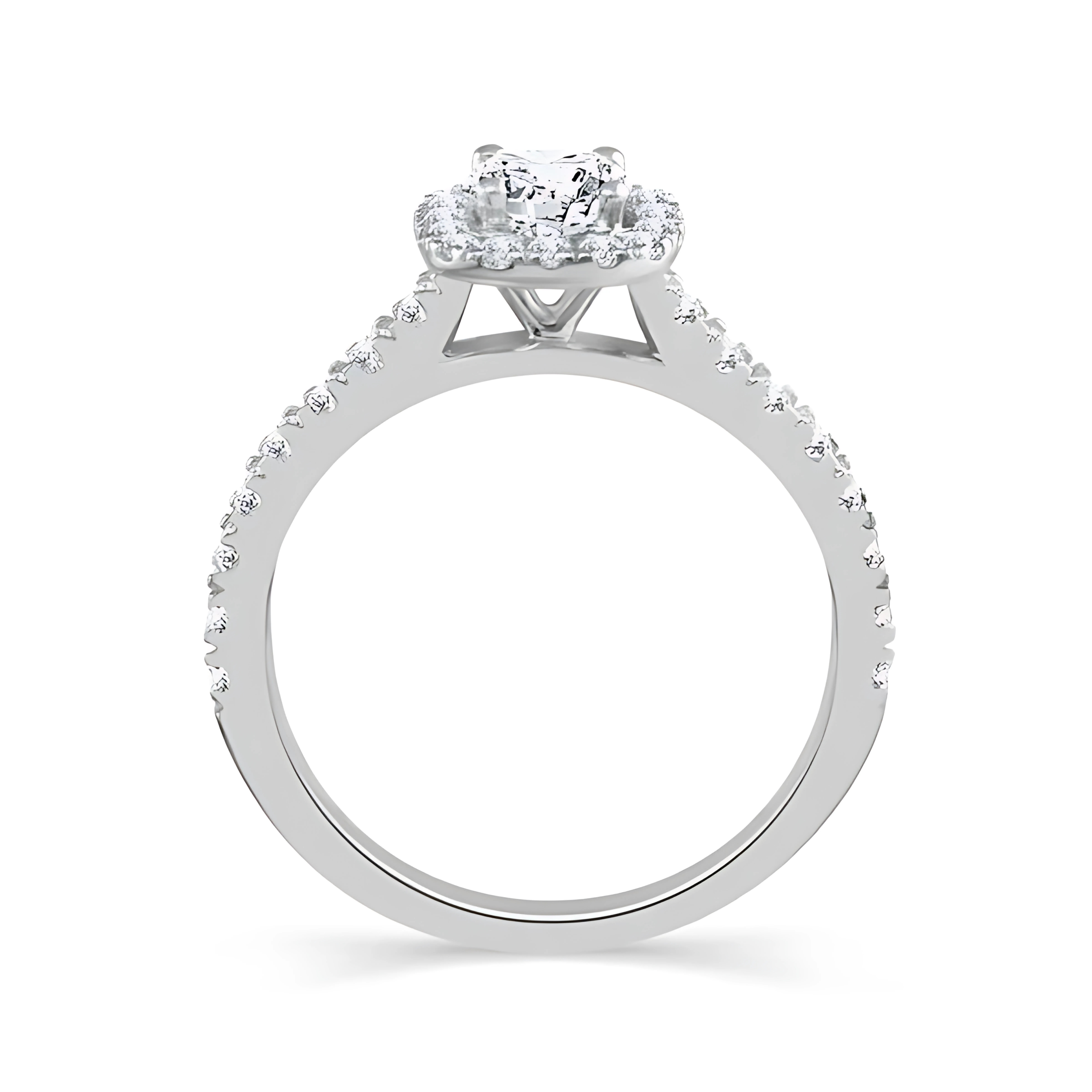 Cushion Shaped Halo Engagement Ring