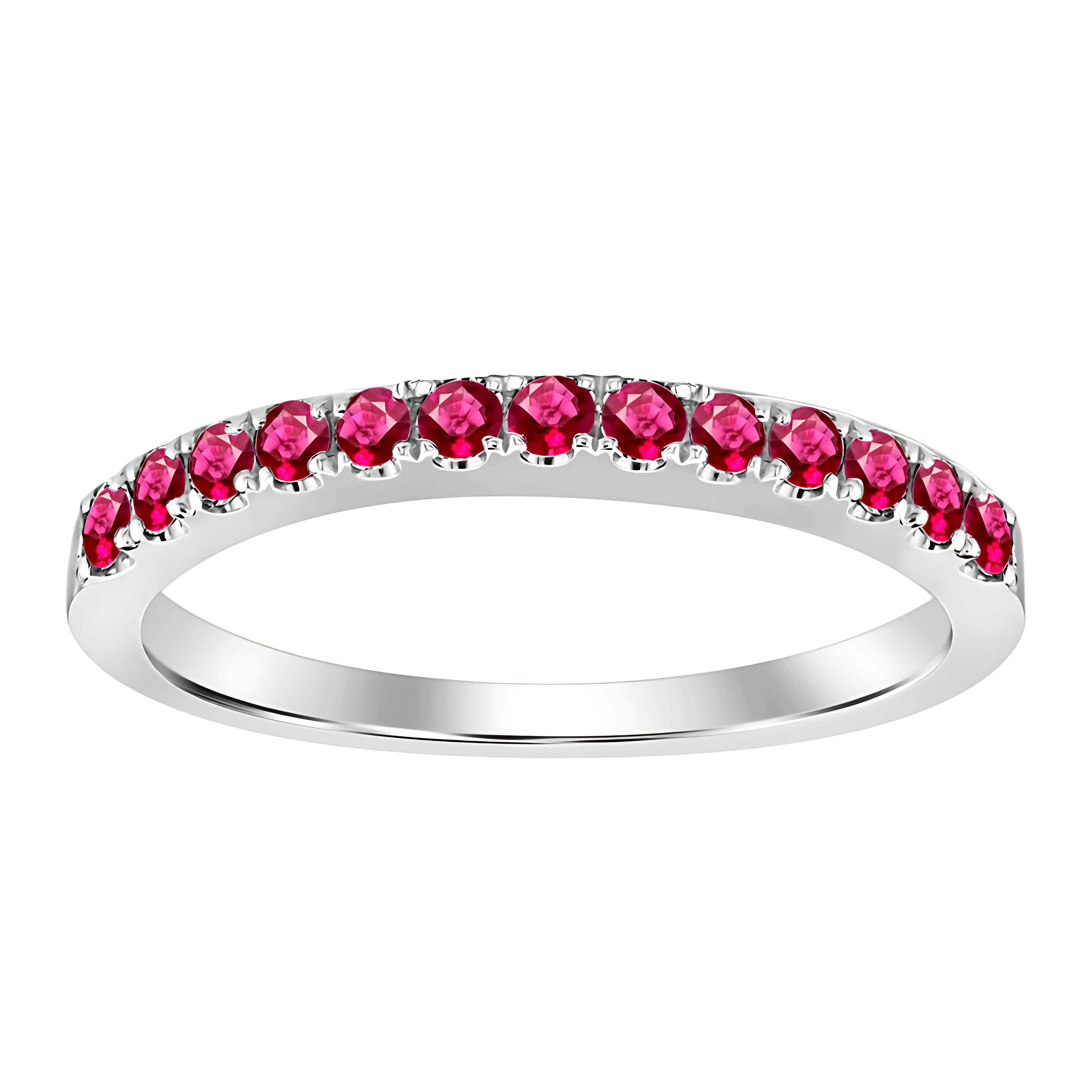 Round Ruby Shared Prong Ring