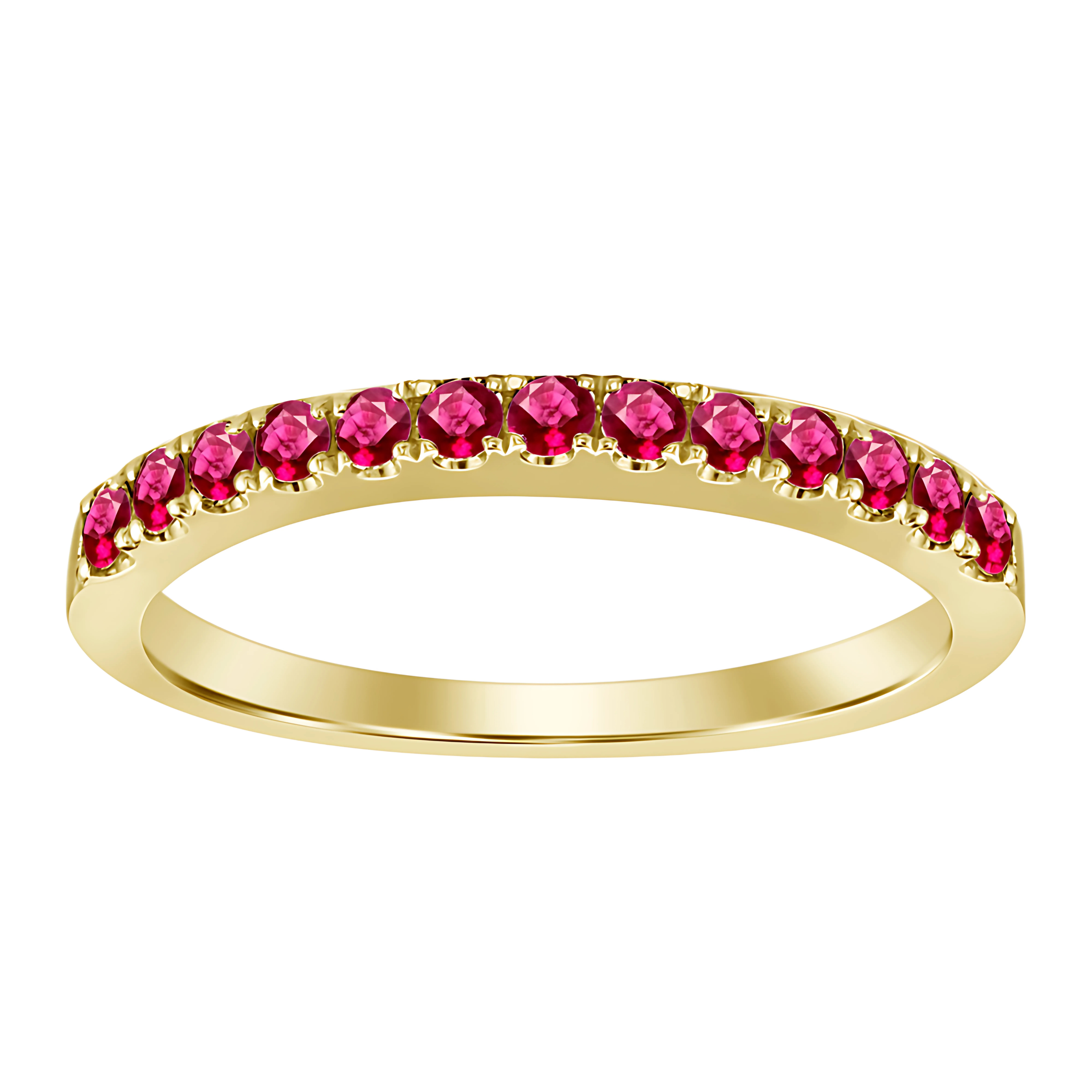 Round Ruby Shared Prong Ring