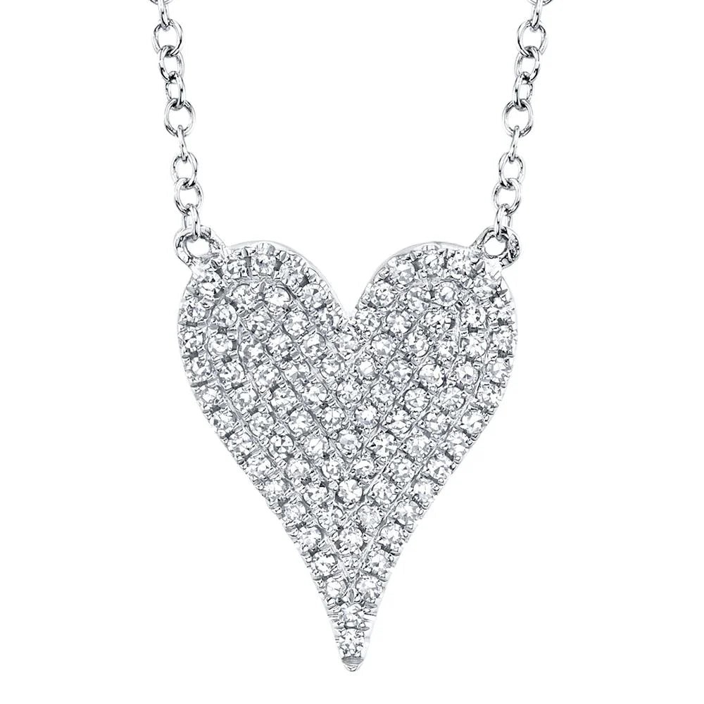 0.21 CT DIAMOND PAVE HEART PENDANT NECKLACE - SC55002004