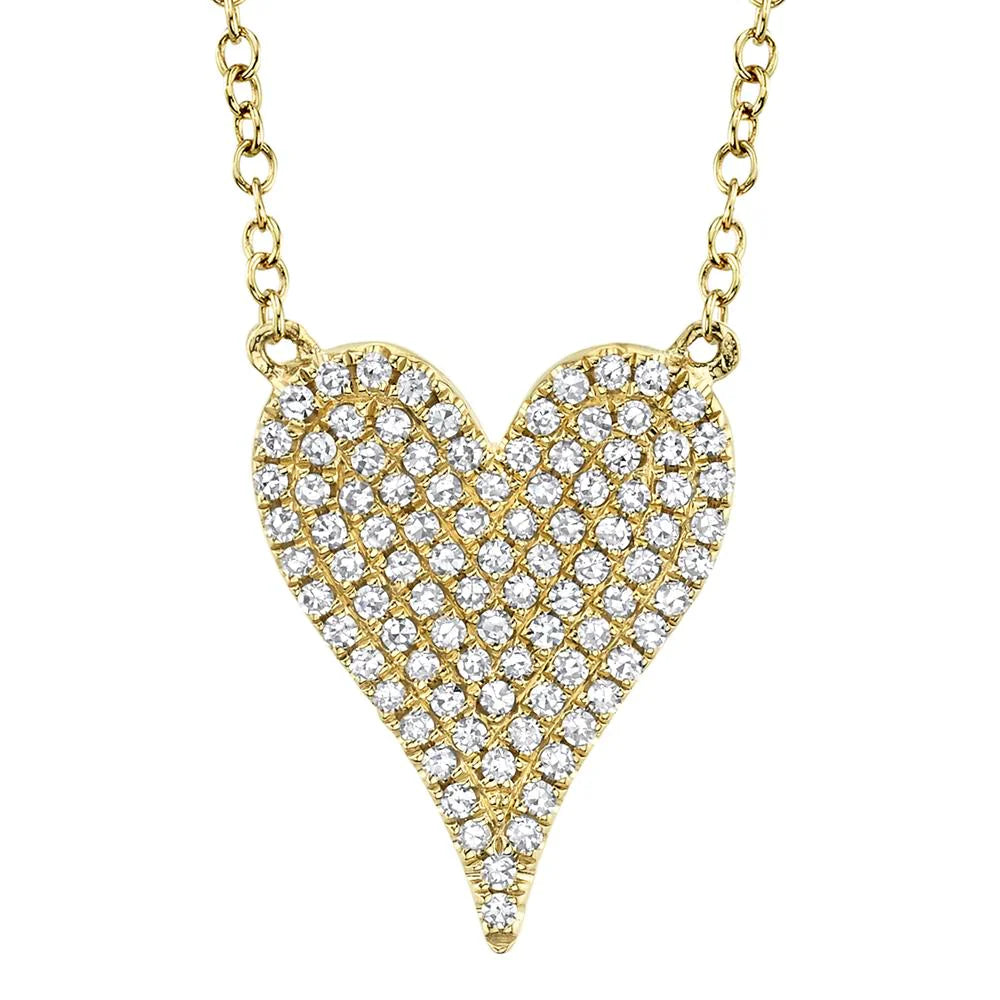 0.21 CT DIAMOND PAVE HEART PENDANT NECKLACE - SC55002004