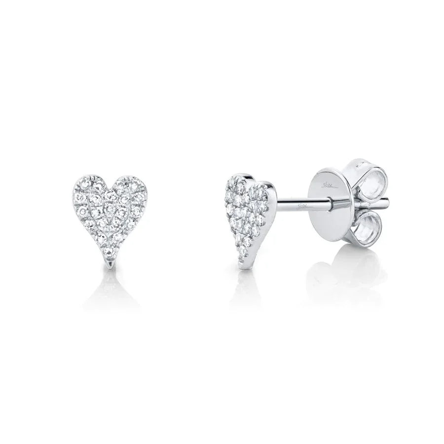 0.10 CT. DIAMOND PAVE HEART STUD EARRINGS MINI - SC55006718