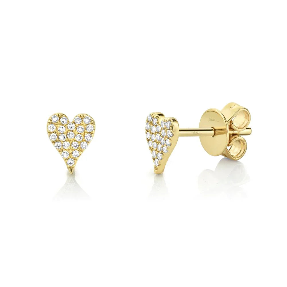 0.10 CT. DIAMOND PAVE HEART STUD EARRINGS MINI - SC55006718