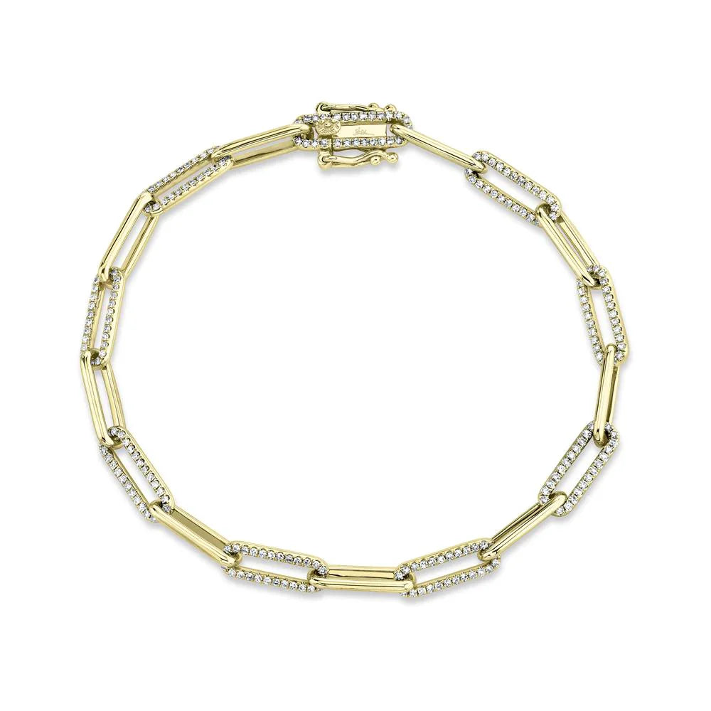 0.74CT DIAMOND PAPER CLIP LINK BRACELET - SC55008688