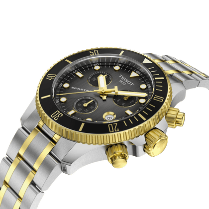 TISSOT SEASTAR 腕時計 オクタゴン シルバー ゴールド コンビ TISSOT SEASTAR 1000 QUARTZ CHRONOGRAPH 38MM – Hannoush Jewelers