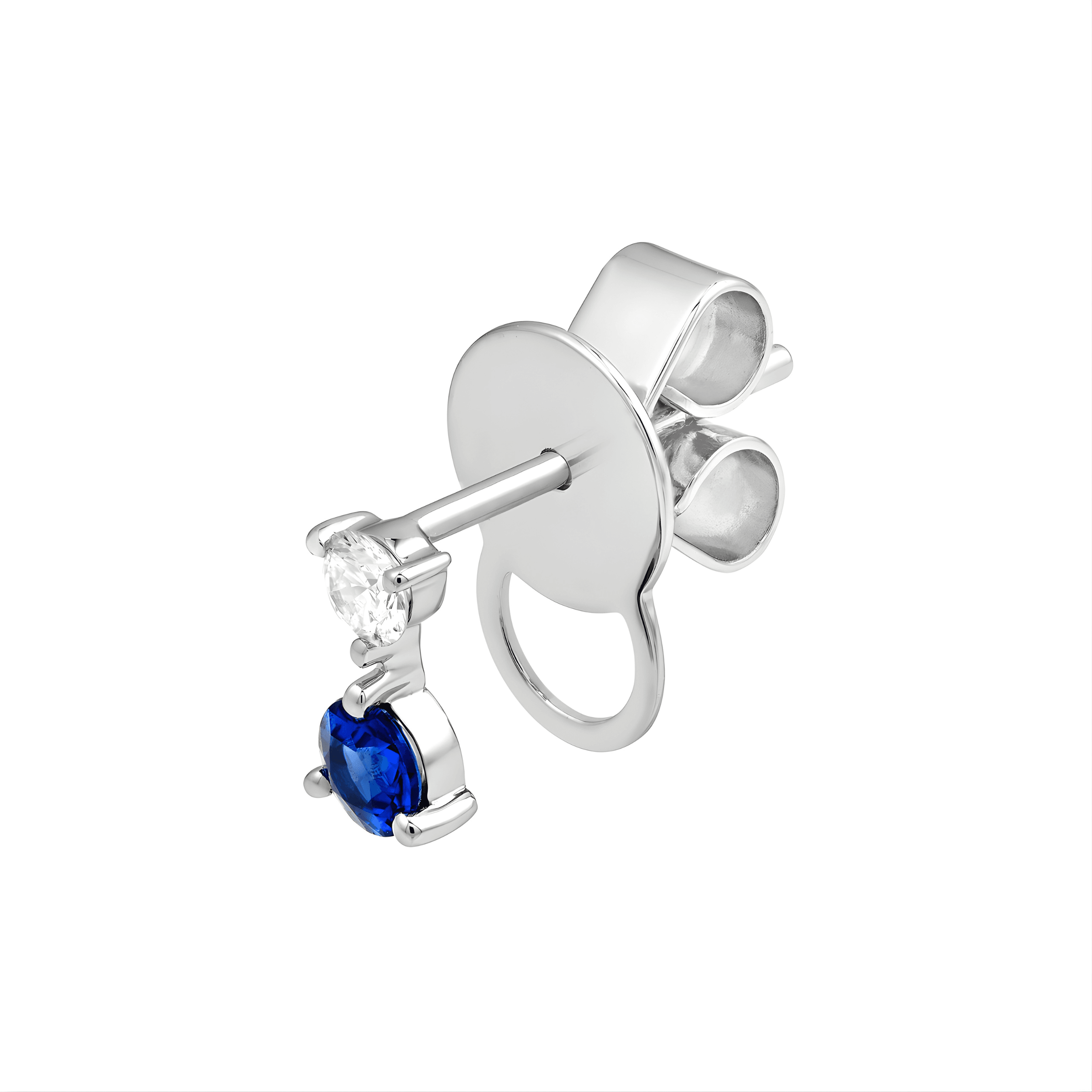 Diamond & Sapphire Stud Earrings (1/8tcw)