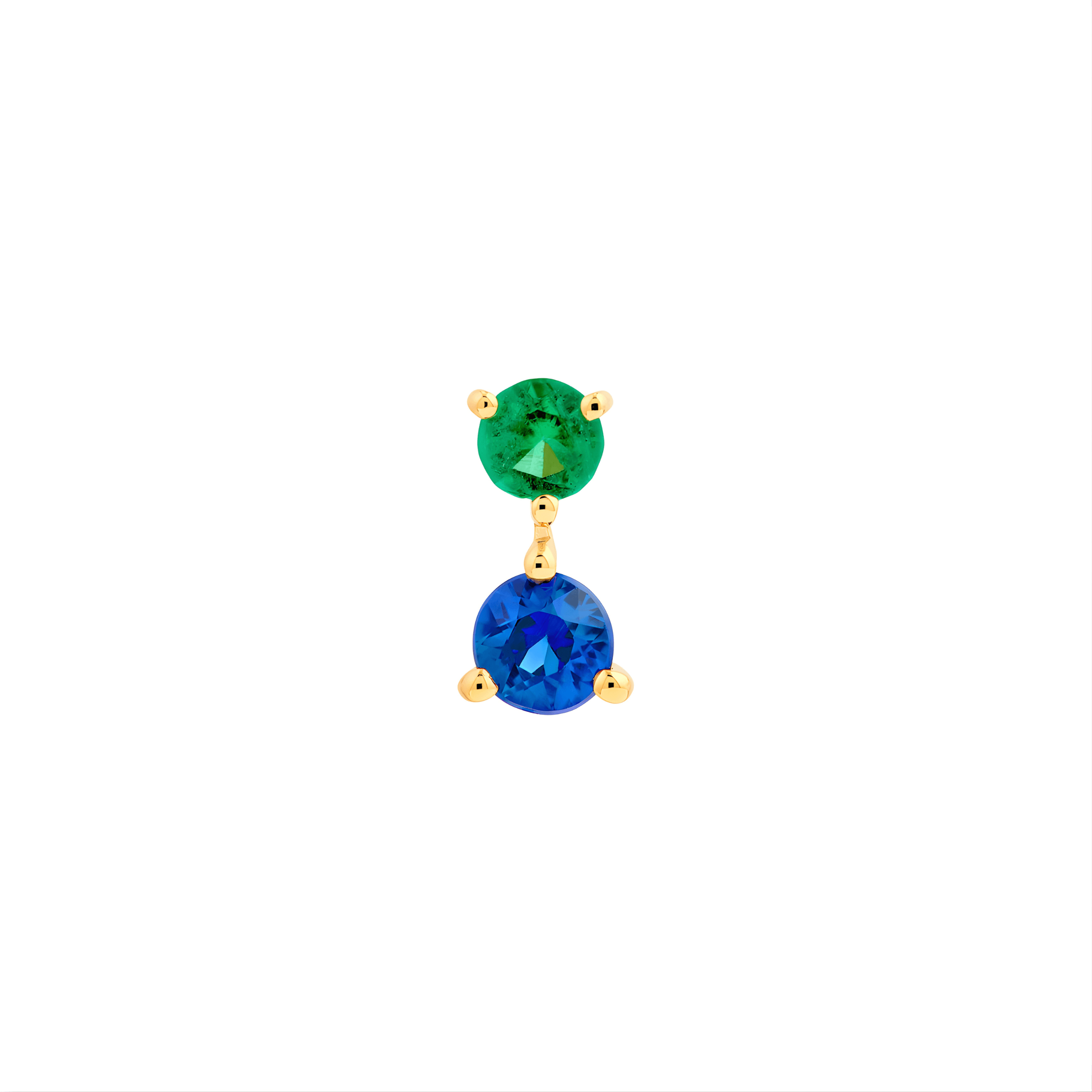 Emerald & Sapphire Stud Earrings