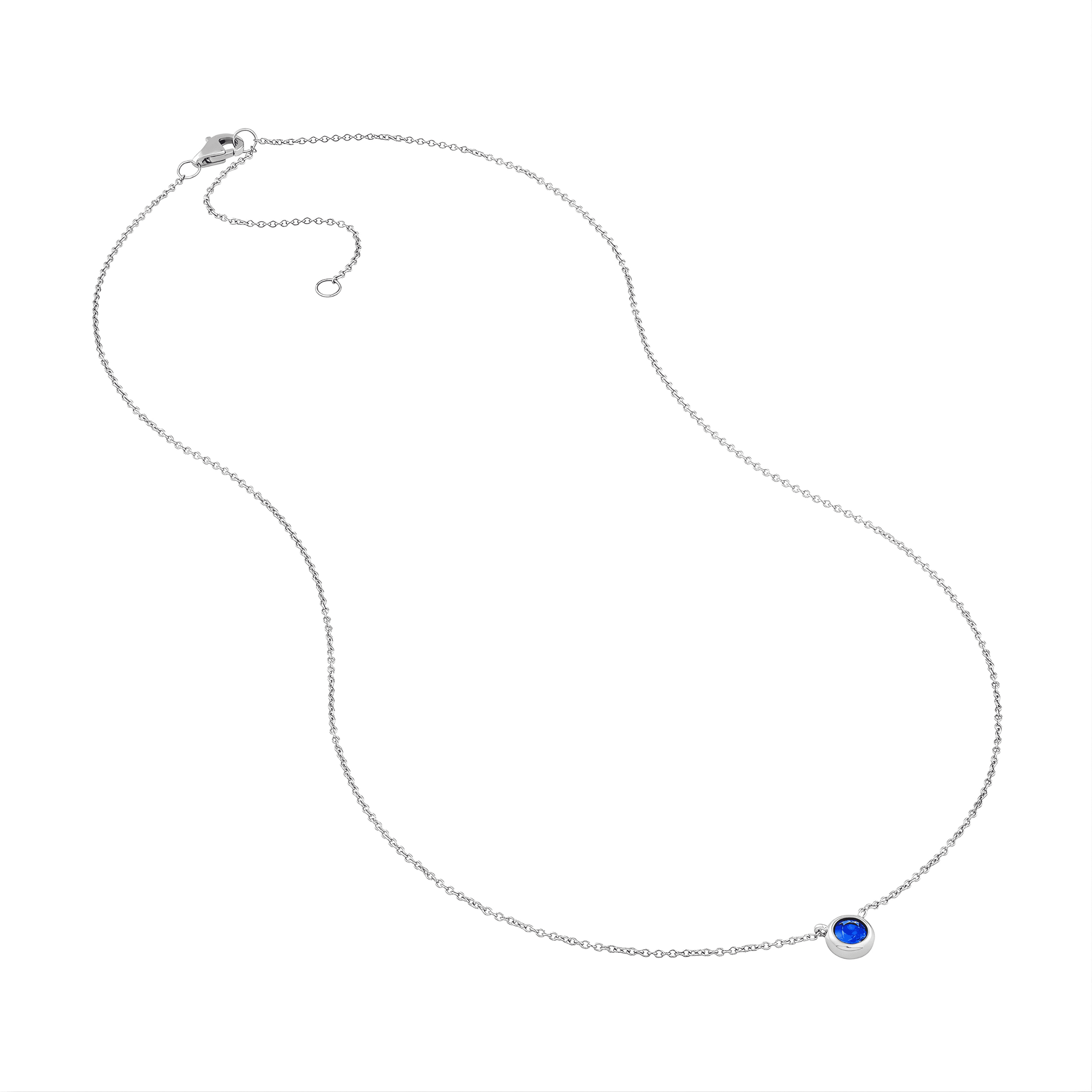 4mm Sapphire Stone Bezel Necklace