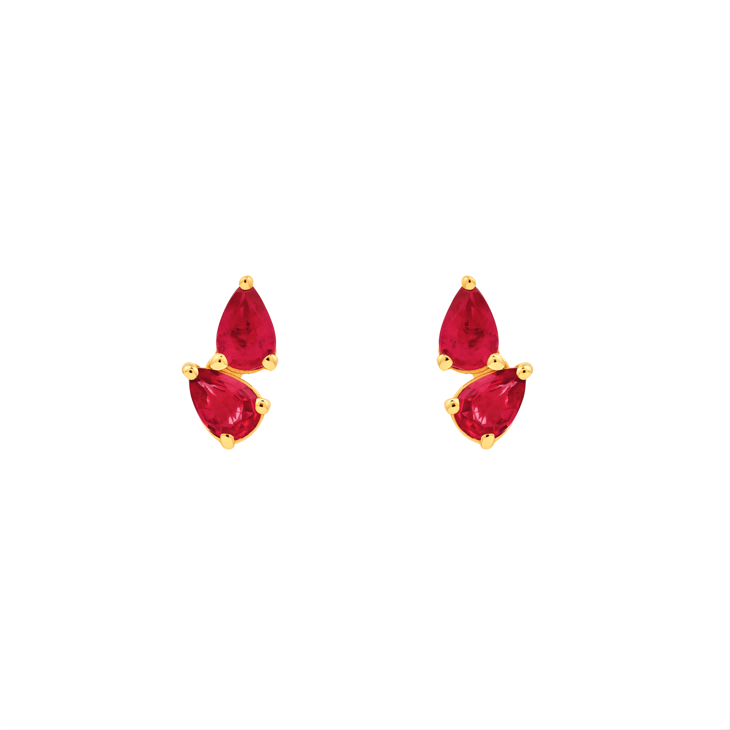 3/4ctw Pear Shape Ruby Stud Earrings