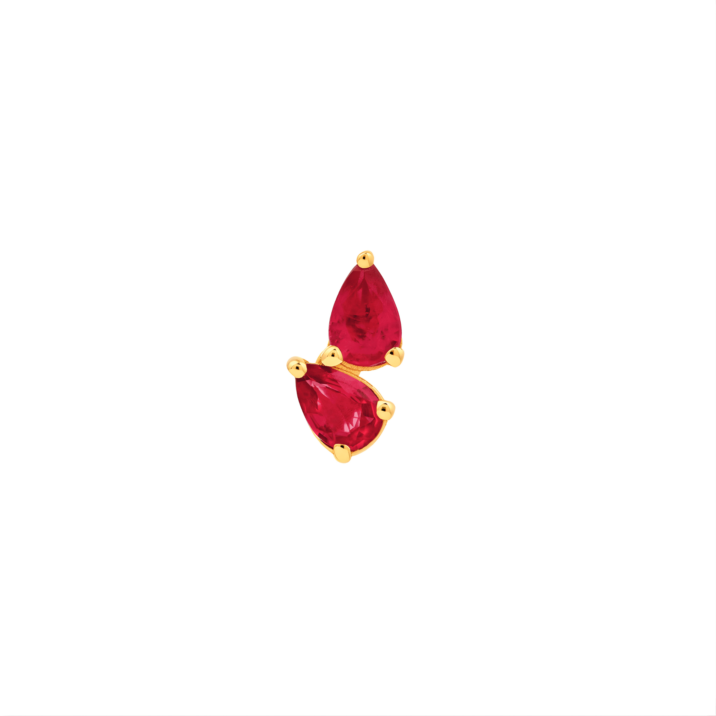 3/4ctw Pear Shape Ruby Stud Earrings