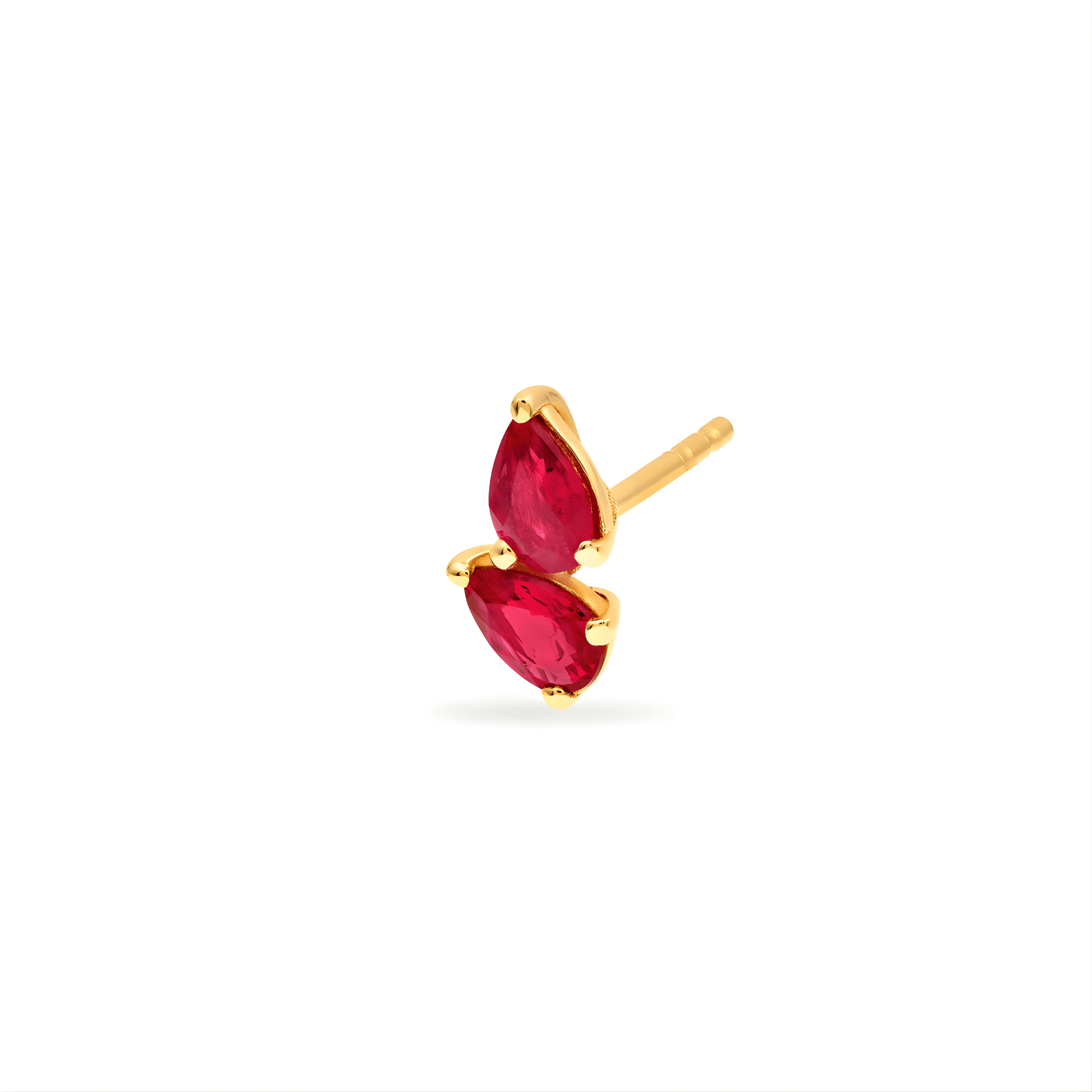 3/4ctw Pear Shape Ruby Stud Earrings