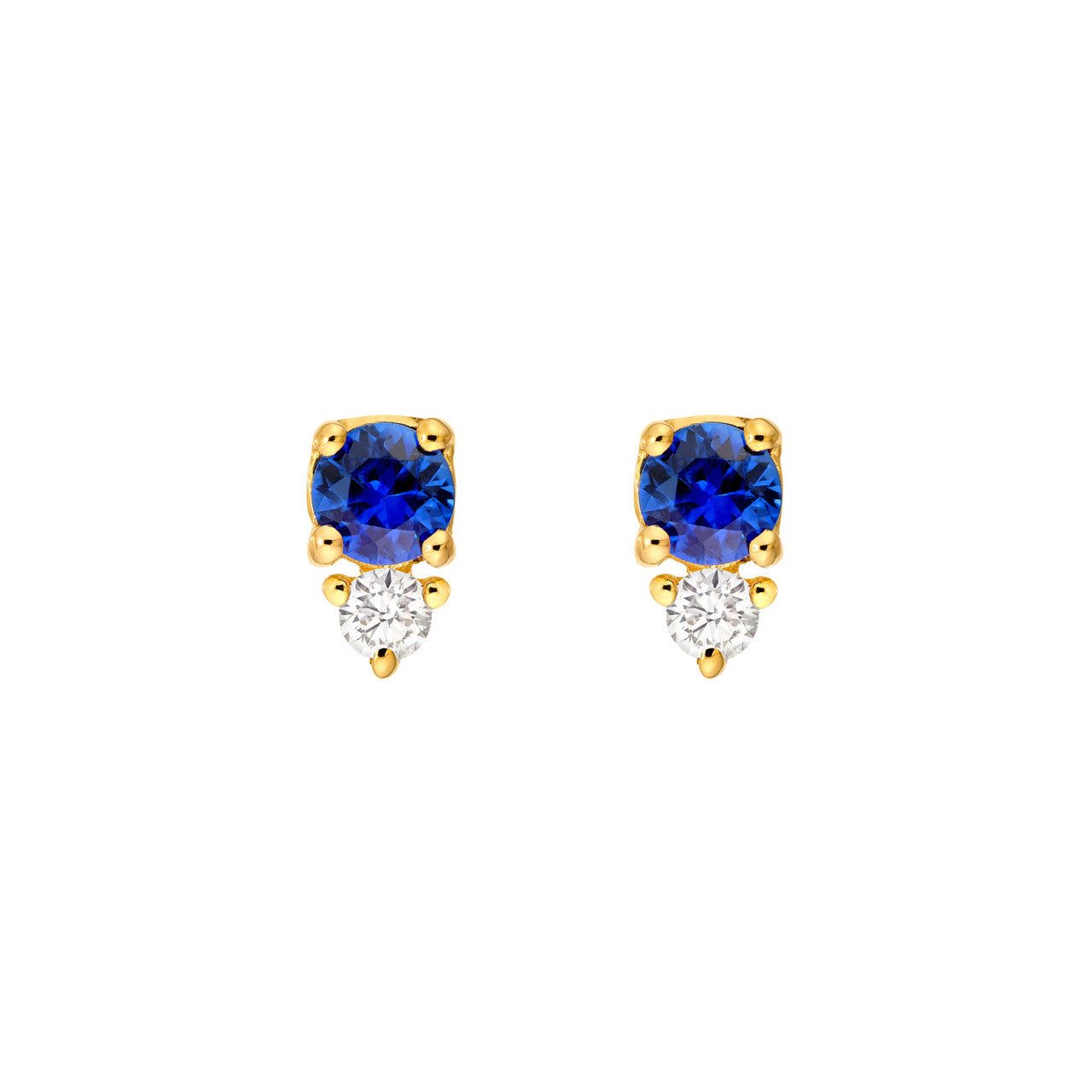 1/3tcw Sapphire & Diamond Stud Earrings