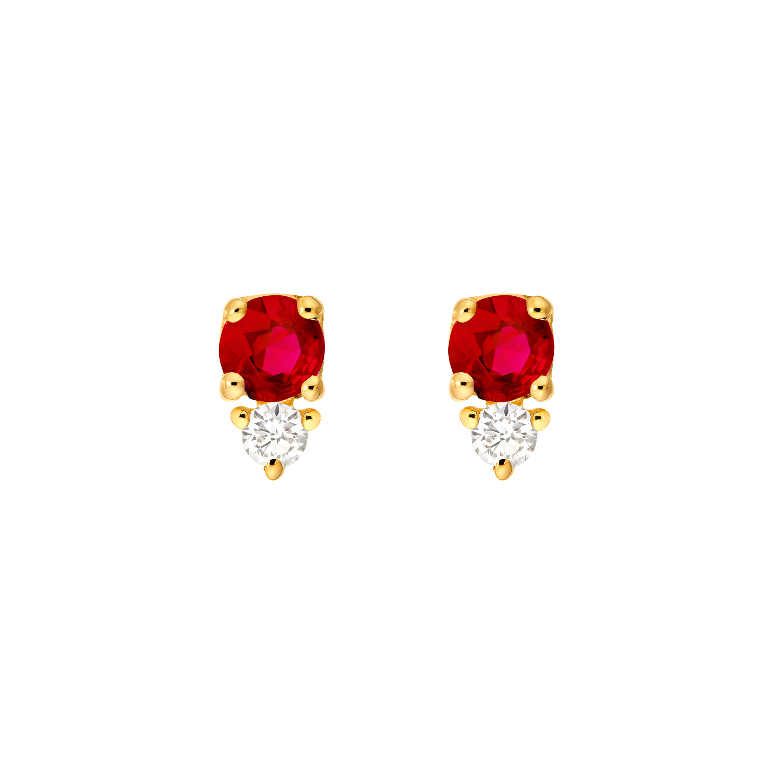 1/3tcw Ruby & Diamond Stud Earrings