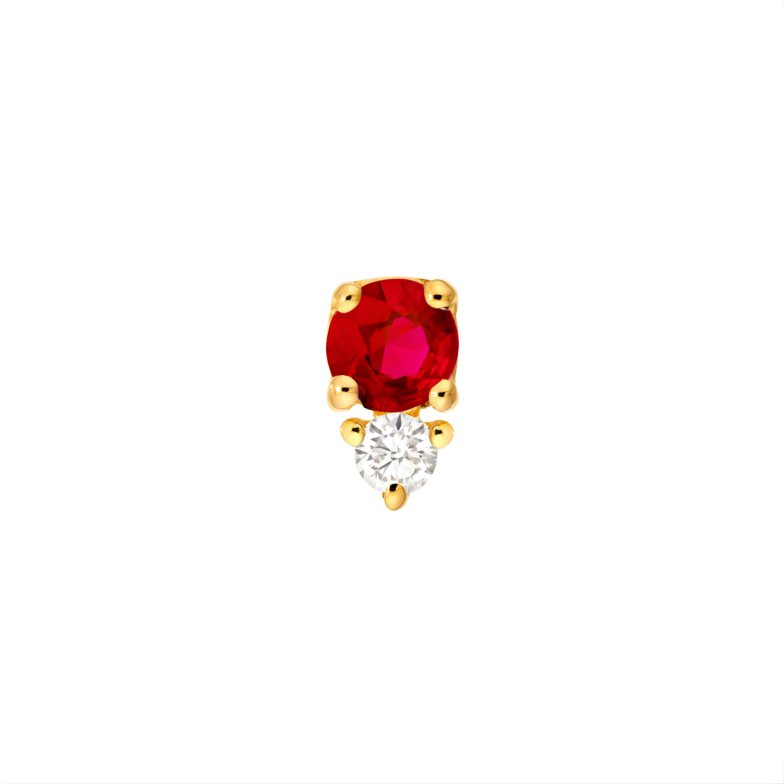 1/3tcw Ruby & Diamond Stud Earrings