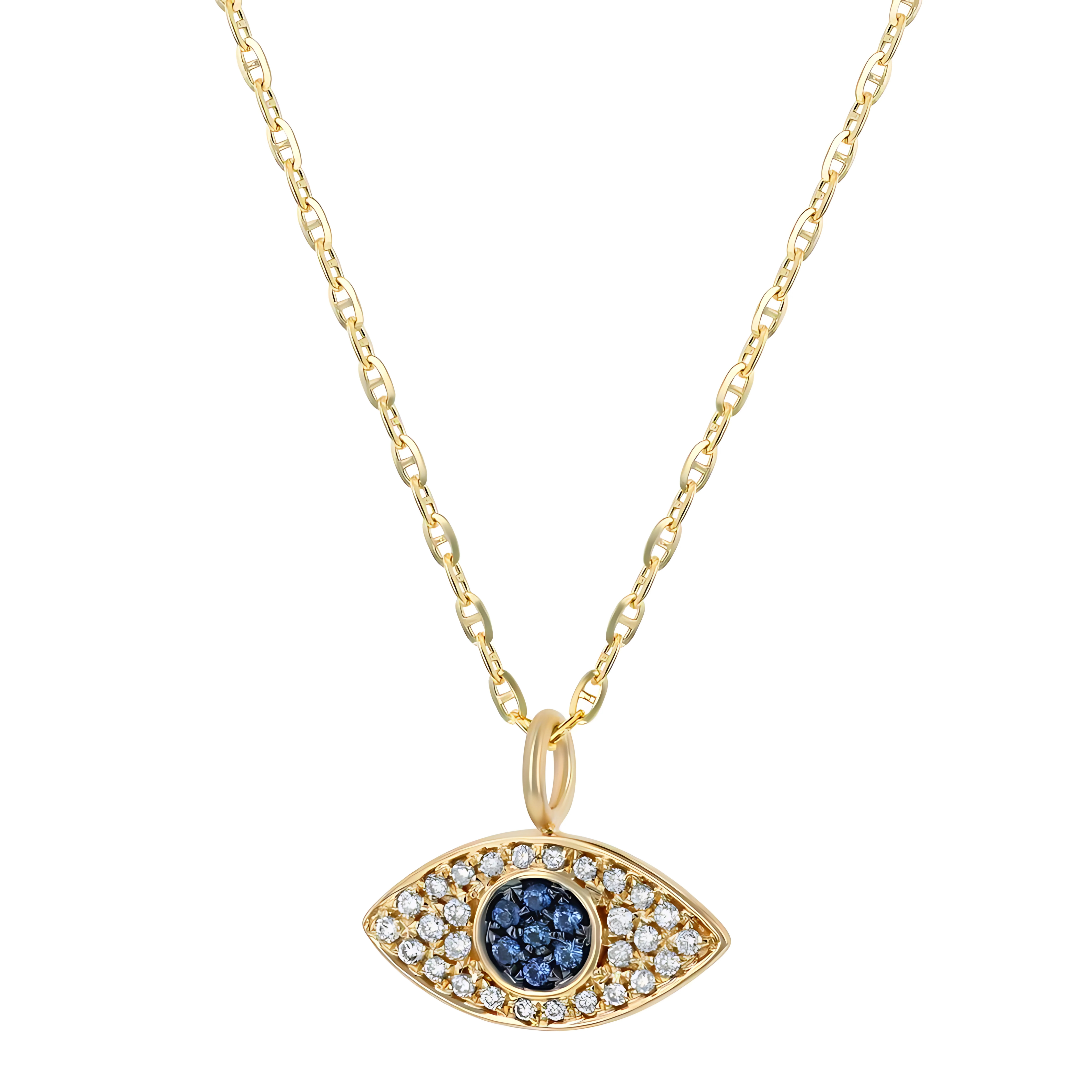 Sapphire & Diamond Eye Necklace