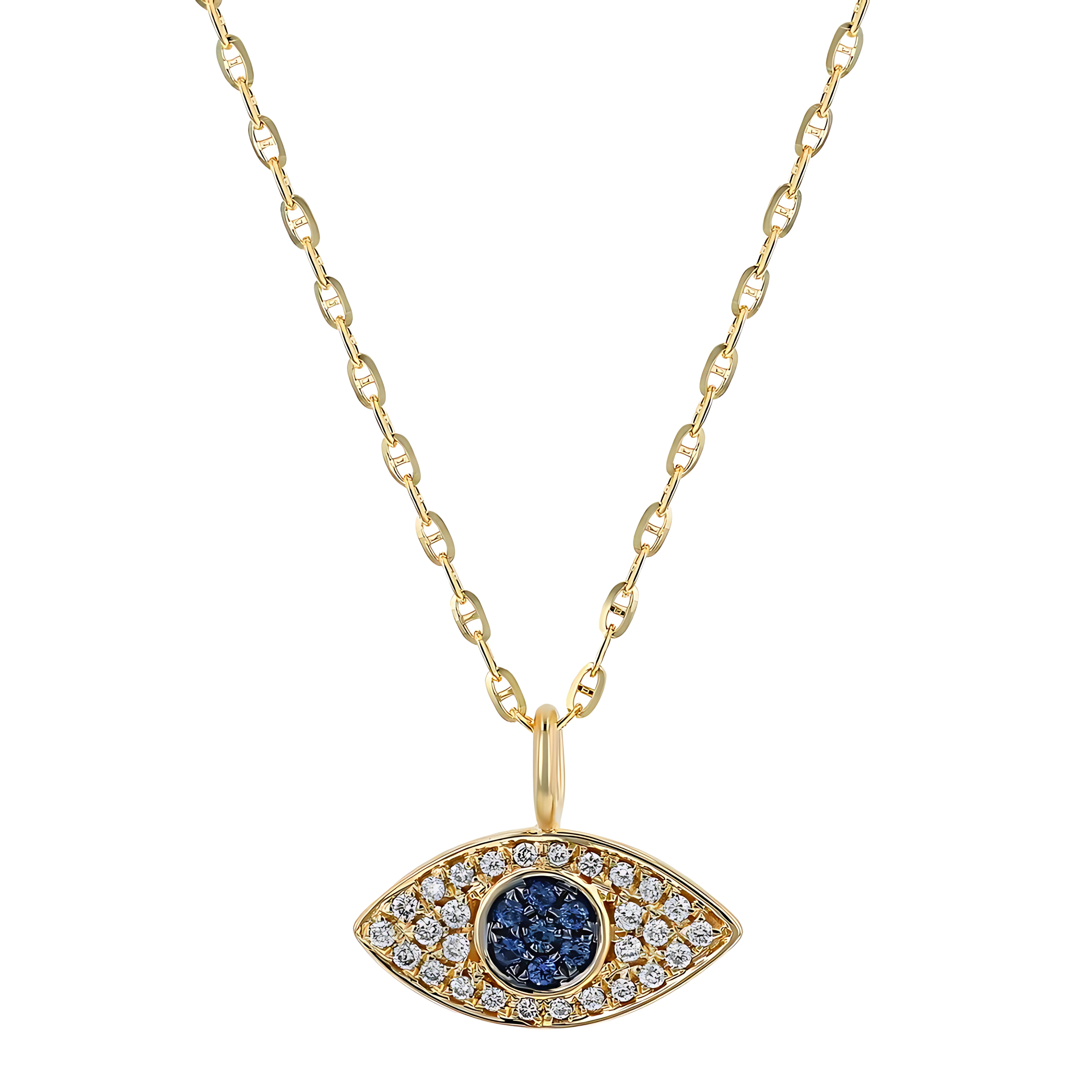 Sapphire & Diamond Eye Necklace