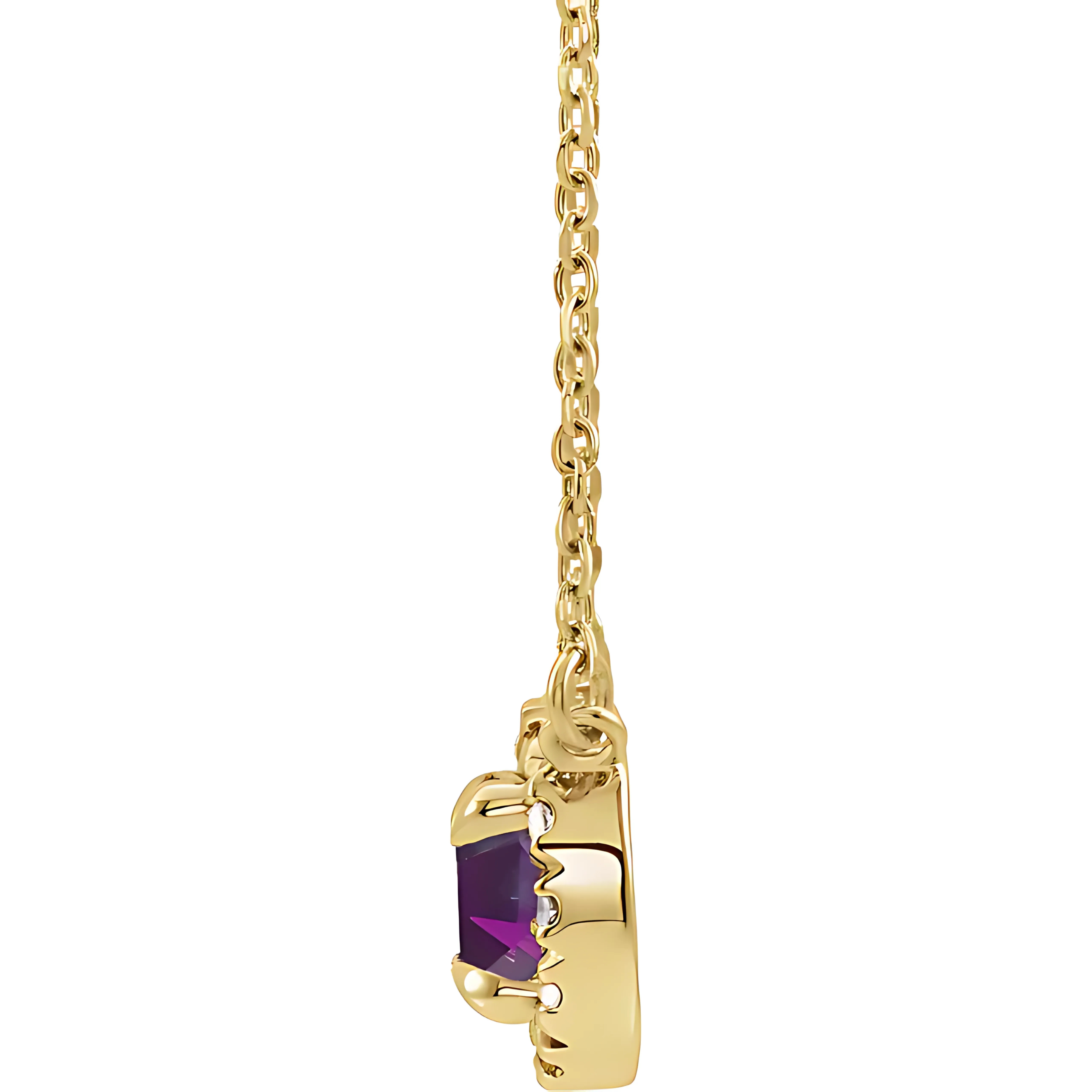 Amethyst & Diamond Halo Pendant