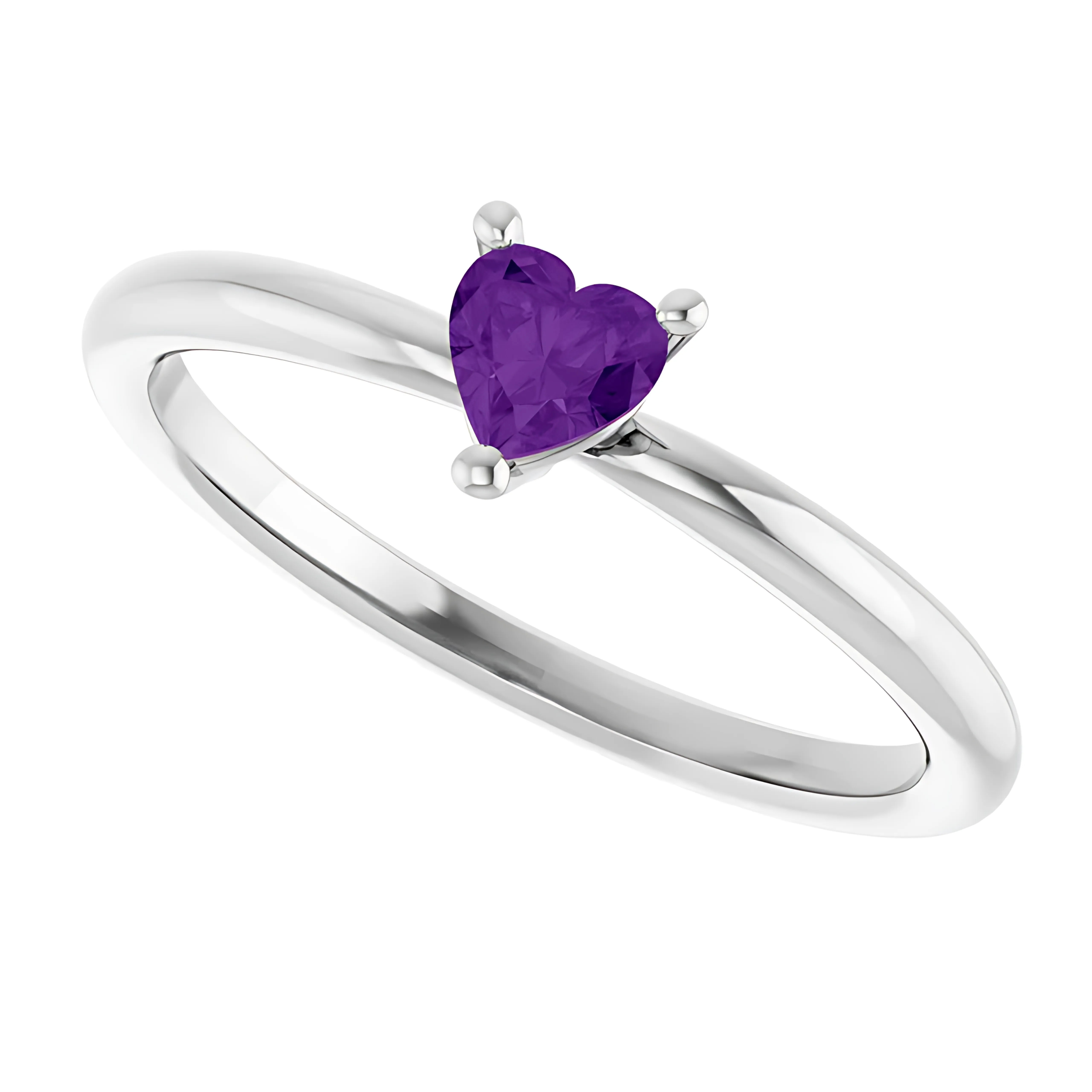 Heart Shaped Amethyst ring