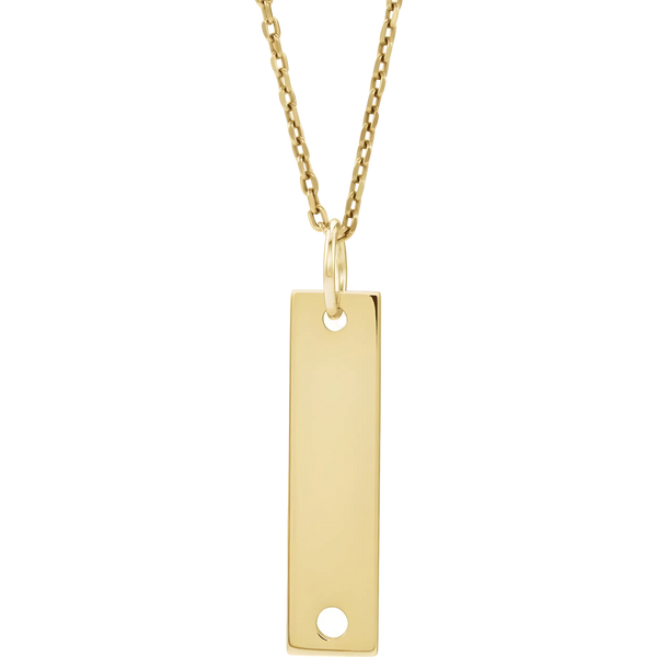 Engravable Bar Birthstone Necklace
