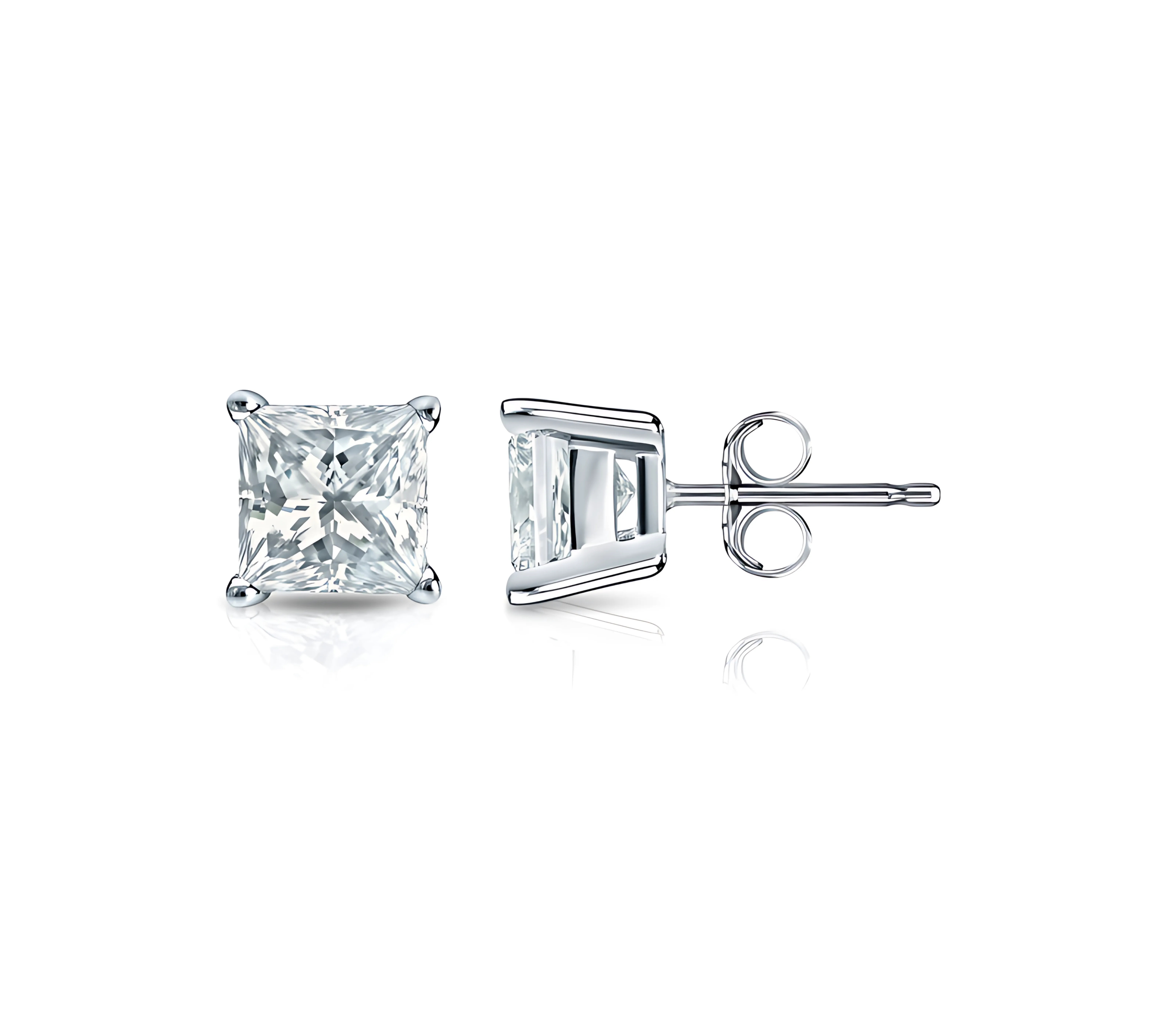 Princess Cut Diamond Studs