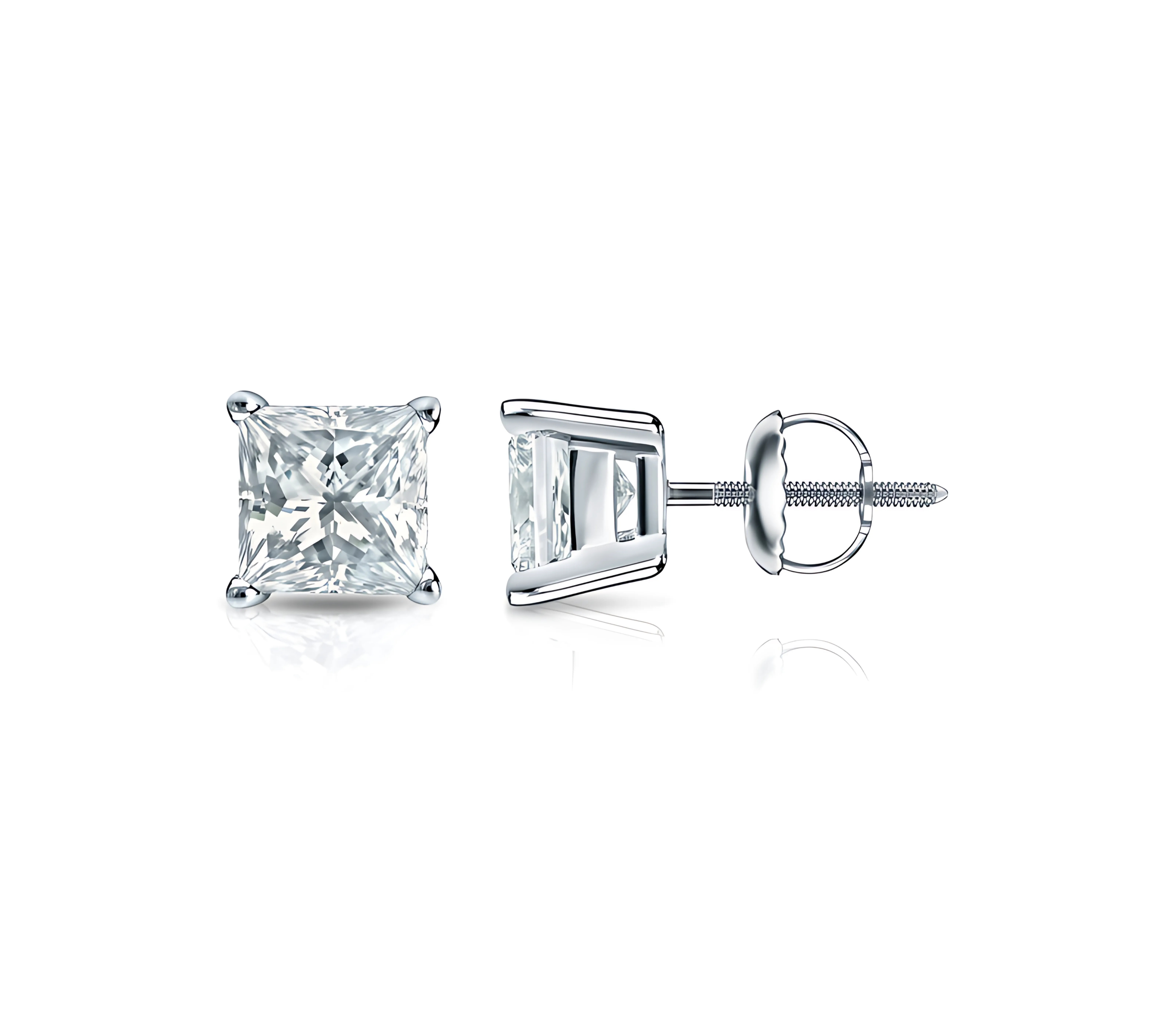 Princess Cut Diamond Studs