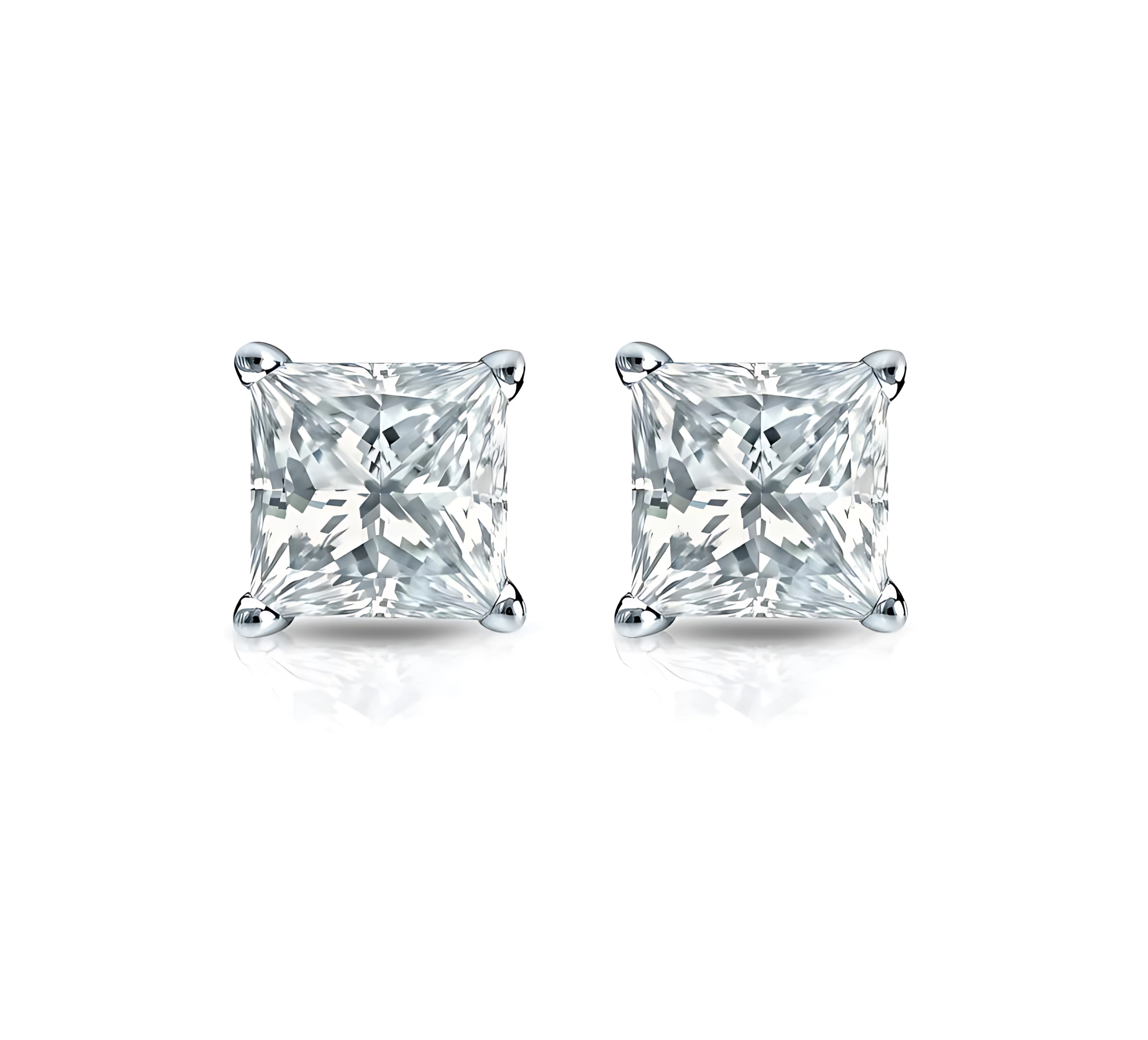 Princess Cut Diamond Studs