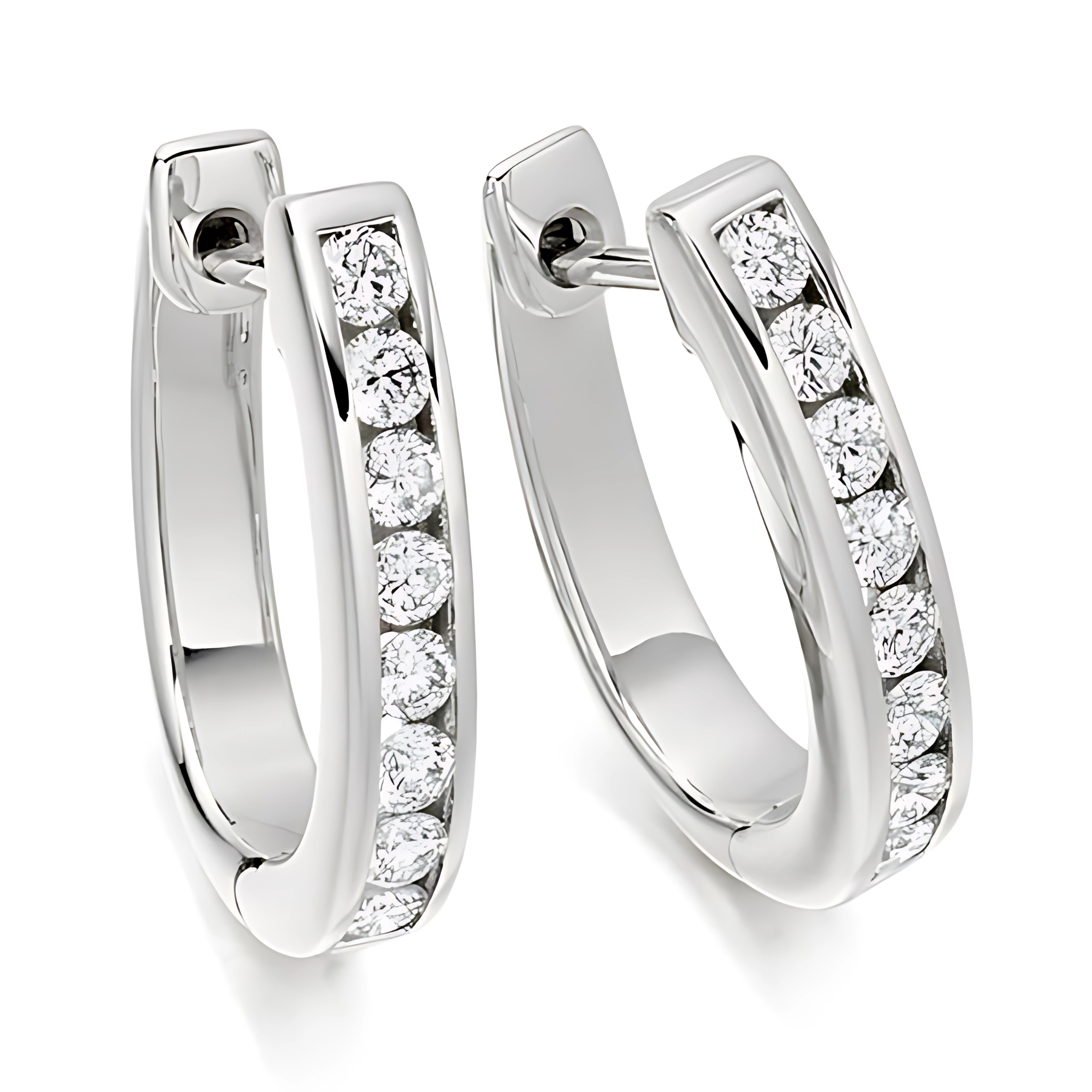 Round Diamond hoop earrings 1.30ct