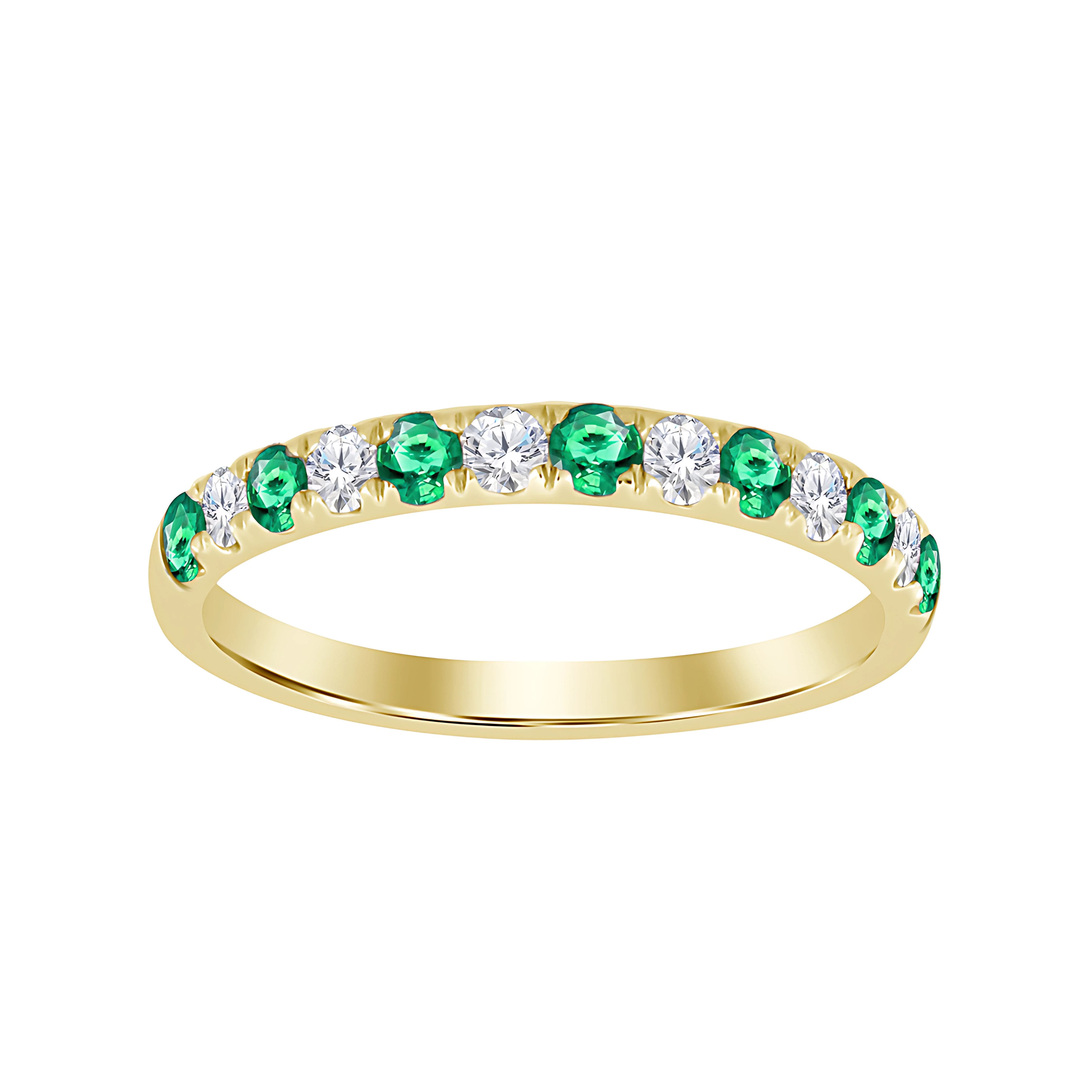 14K Emerald & Diamond Ring