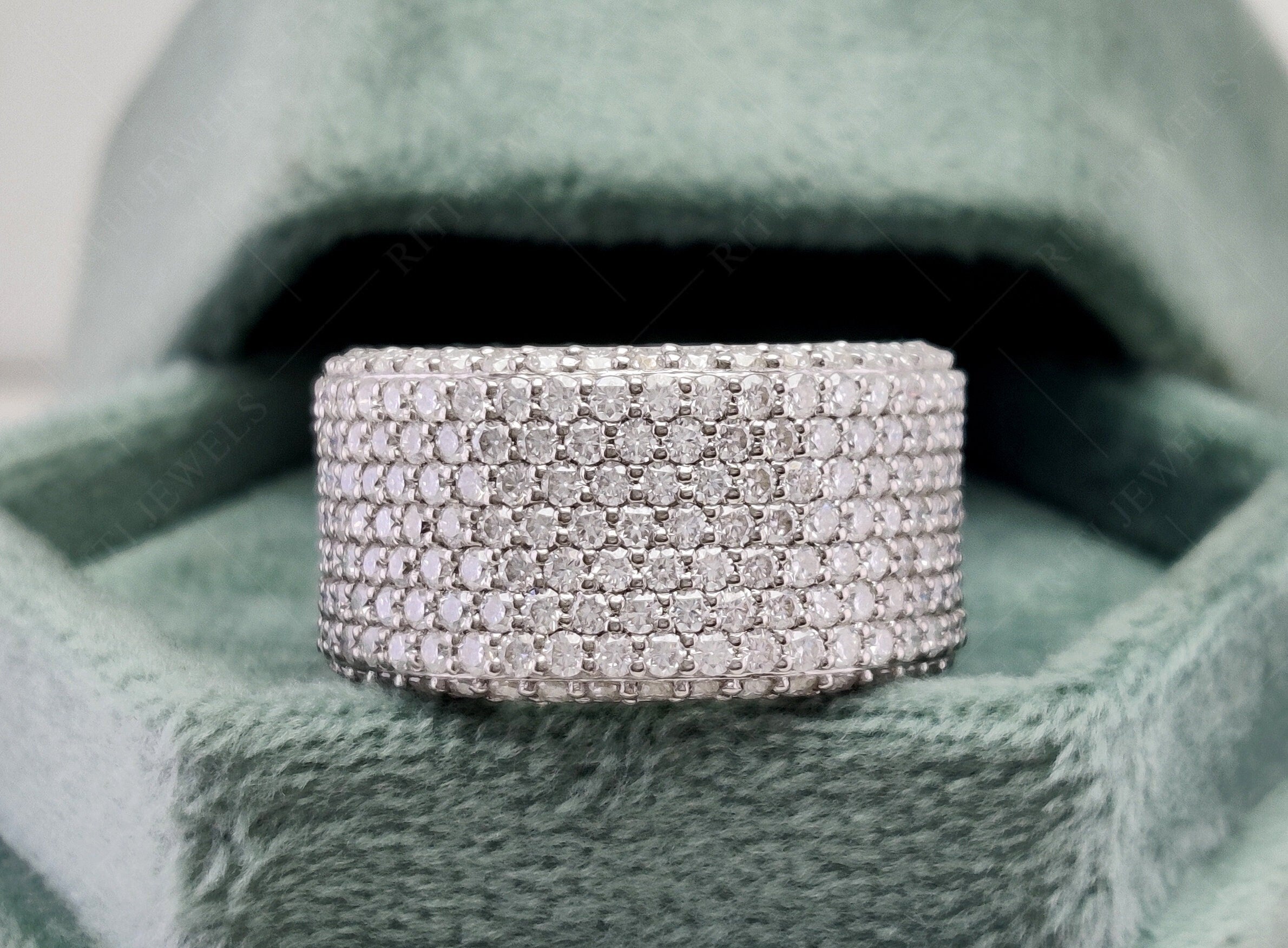 14K 2.00ct Multi Row Pave Diamond Ring