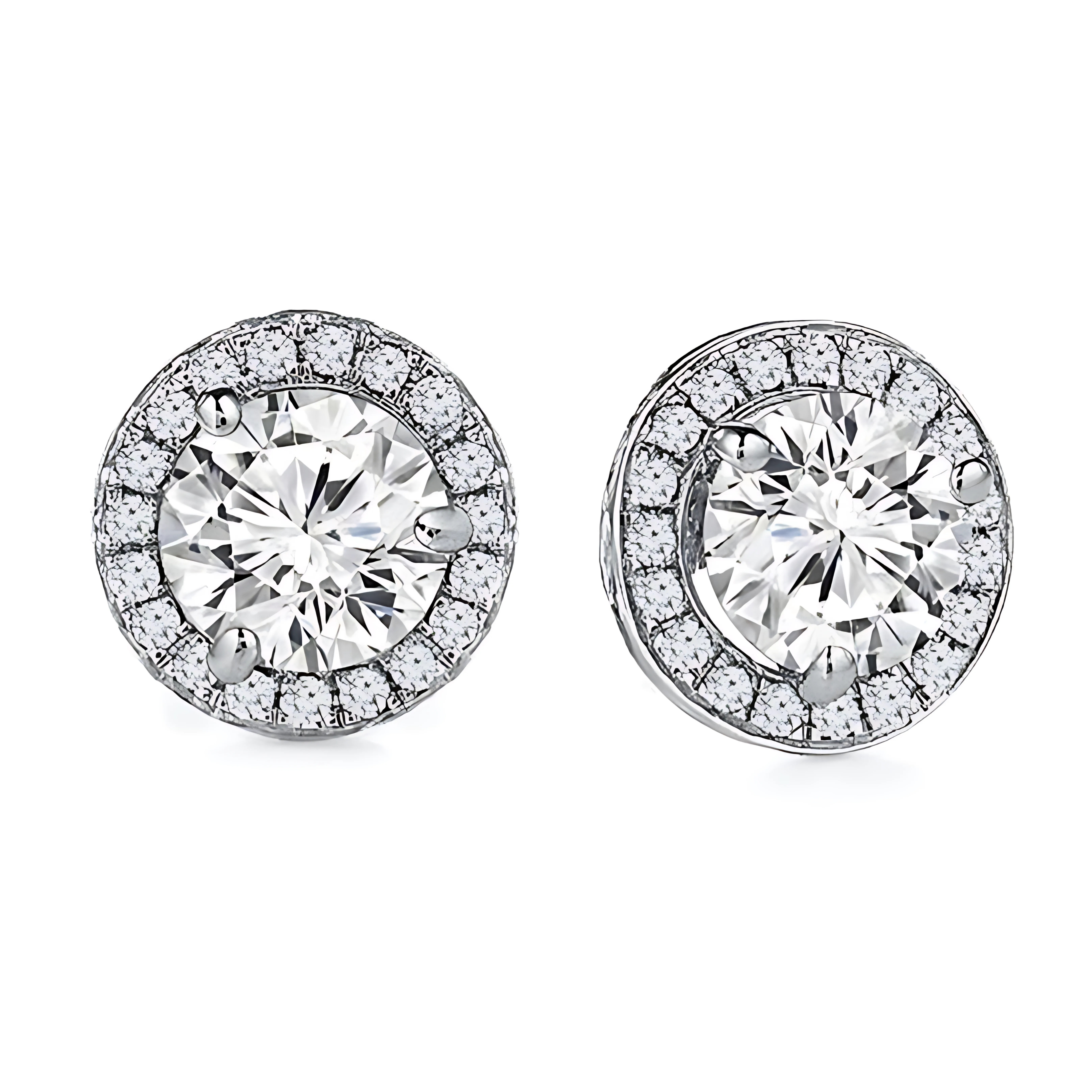 Diamond Pavé Halo Studs