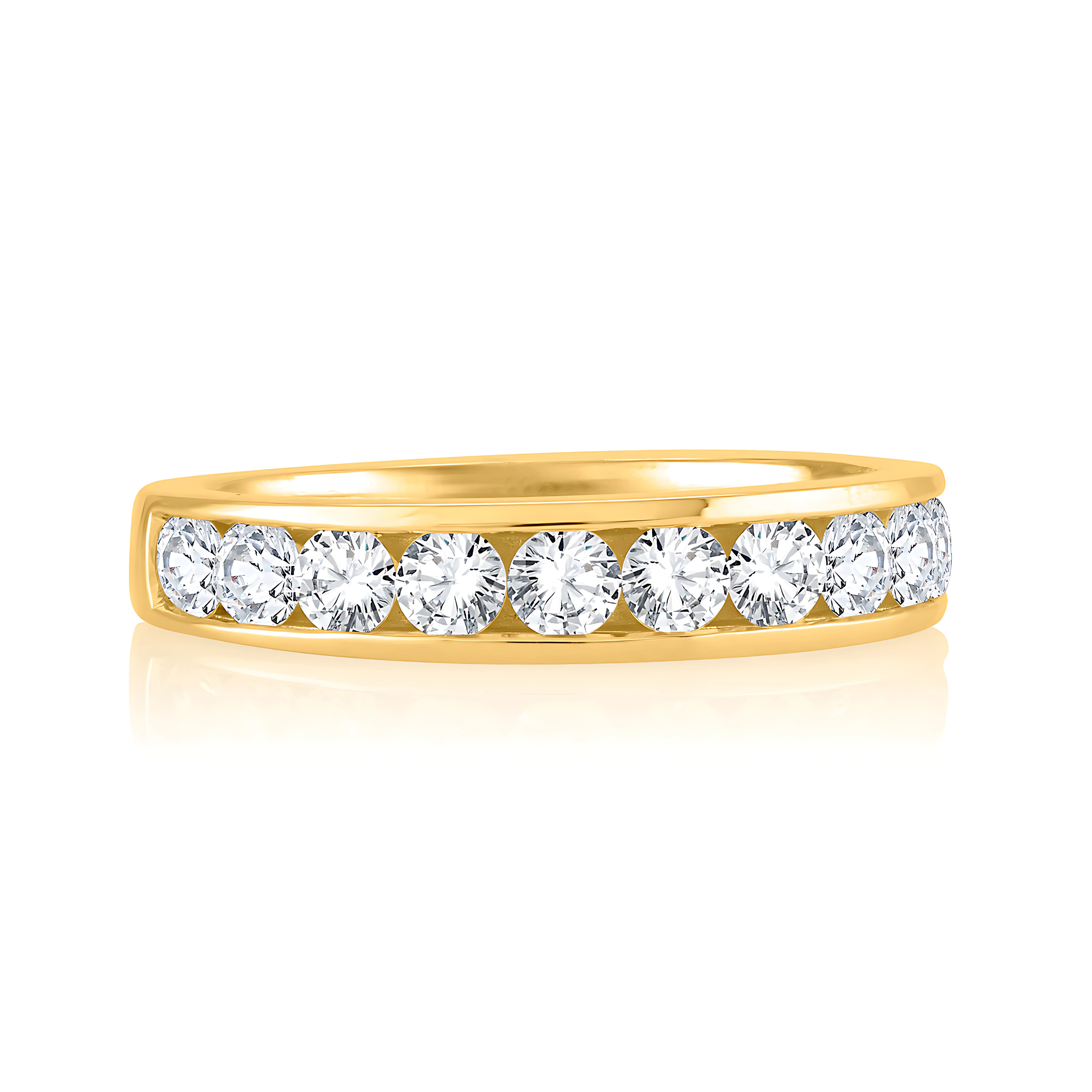 Round Diamond Channel Wedding Band