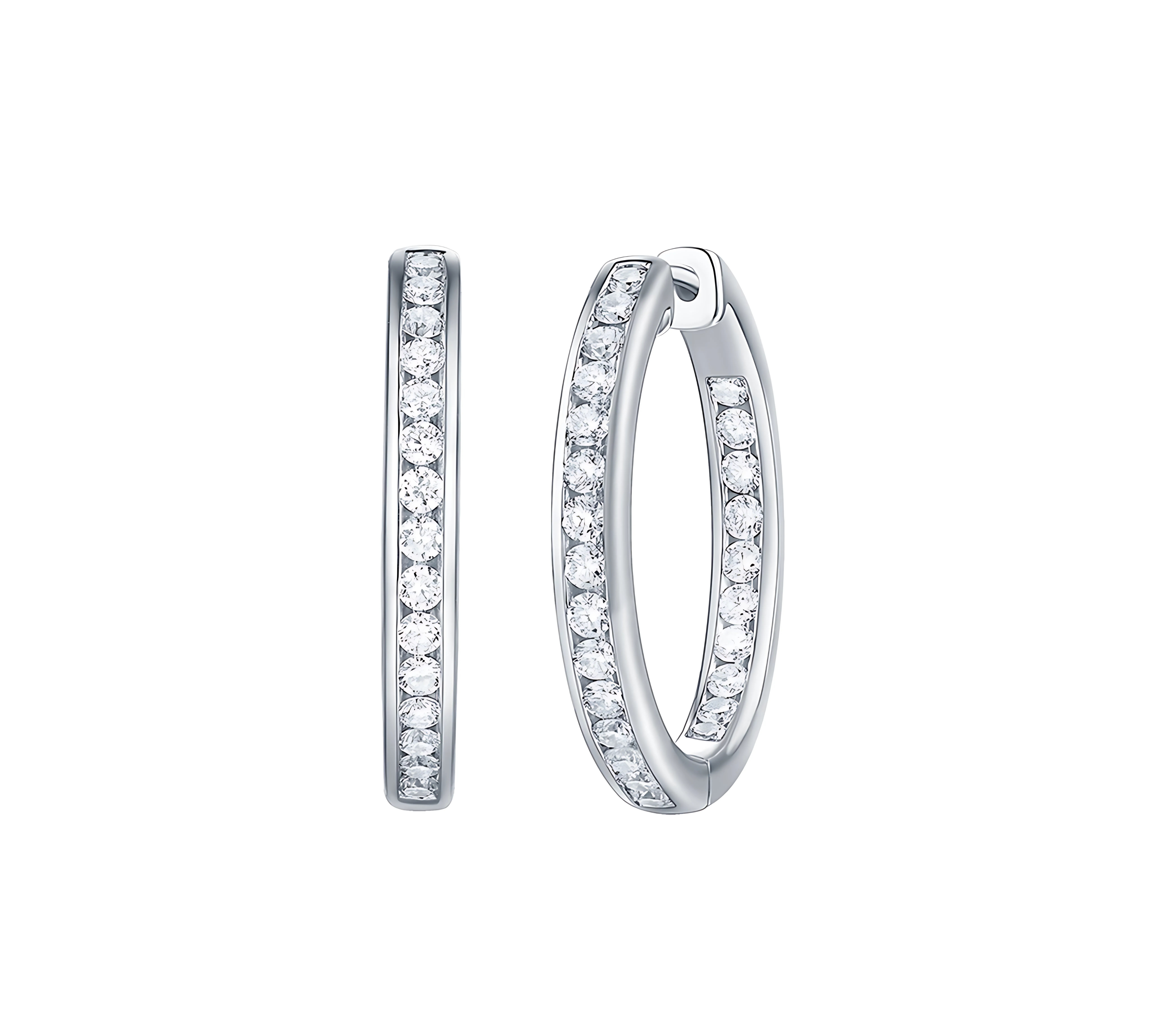 Diamond "inside out" hoop earrings