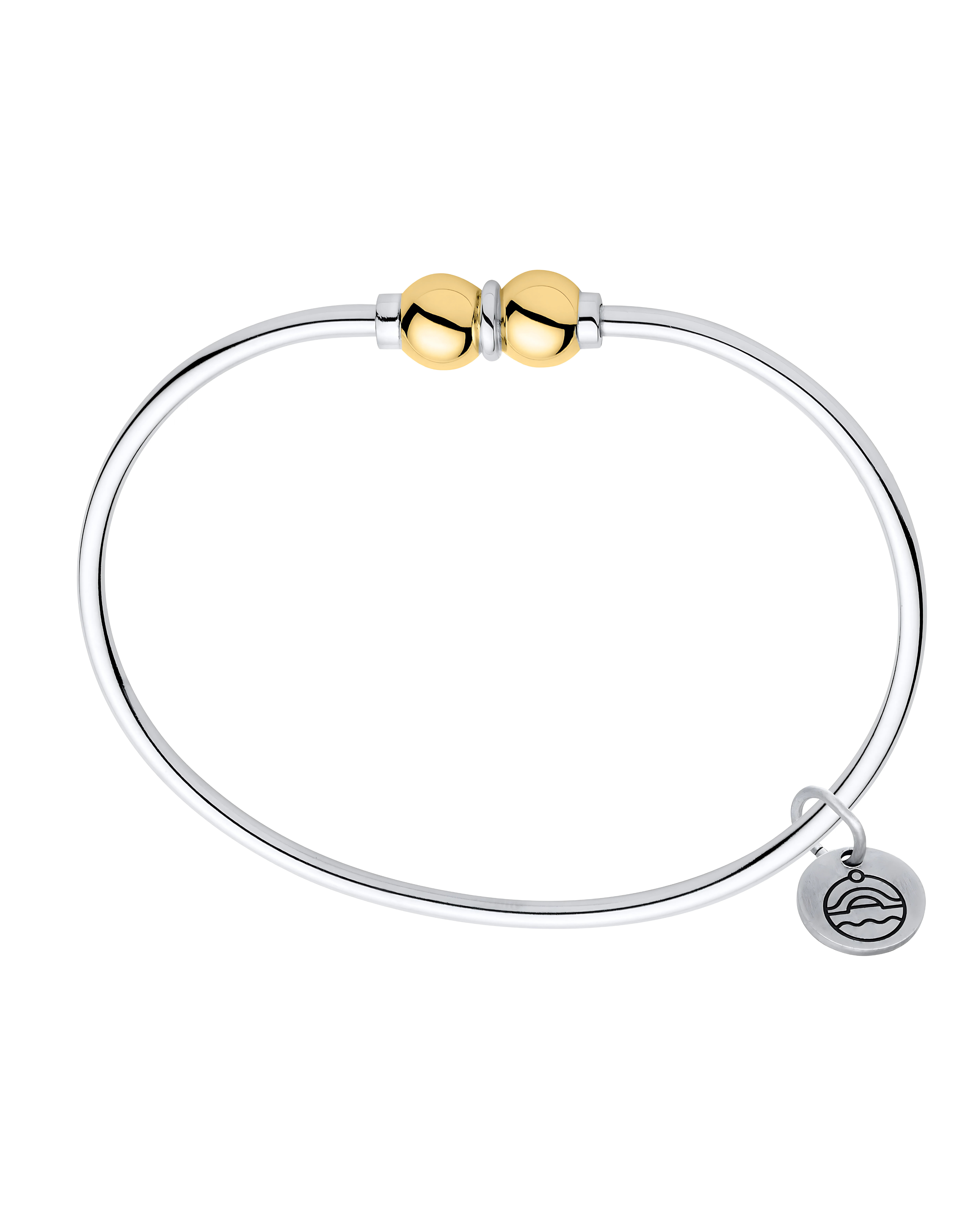 Cape Cod Double Gold Ball Bangle Bracelet