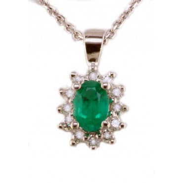 Emerald and Diamond pendant - Hannoush Jewelers | Silva Family Franchises