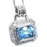 Pavé style Blue Topaz and Diamond pendant - Hannoush Jewelers | Silva Family Franchises