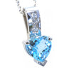 Heart shaped Blue Topaz and Diamond pendant - Hannoush Jewelers | Silva Family Franchises