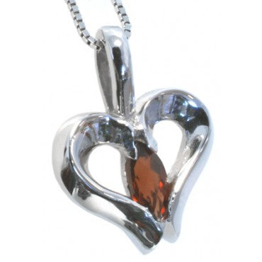 Garnet heart pendant - Hannoush Jewelers | Silva Family Franchises