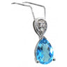 Pear shaped Blue Topaz and Diamond pendant - Hannoush Jewelers | Silva Family Franchises